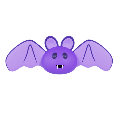 Morcego roxo fofo de Halloween  3D Icon