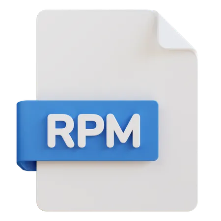 3 D Illustration Of Rpm File Extension 3D Icon