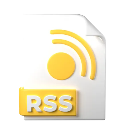 RSS File Type 3 D Rendering On Transparent Background Ui UX Icon Design Web And App Trend 3D Icon