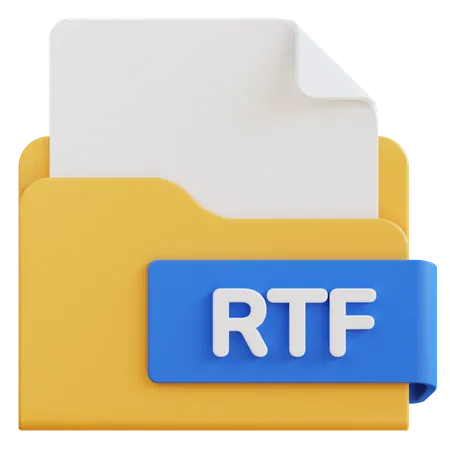 3 D Rtf File Extension Folder 3D Icon