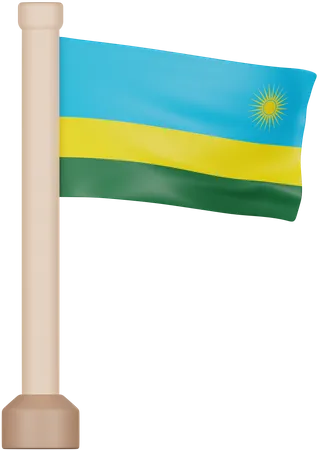 Ruanda Flagge  3D Icon