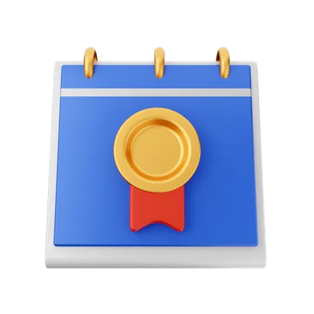 Calendrier des badges en ruban  3D Icon