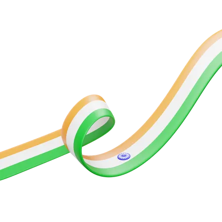 Ruban drapeau indien 5  3D Icon