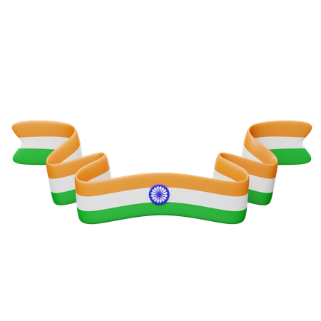 Ruban drapeau indien 6  3D Icon