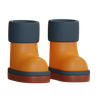 rubber boots 3d illustration