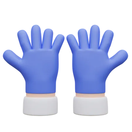 Blue Rubber Gloves 3 D Icon Illustration 3D Icon