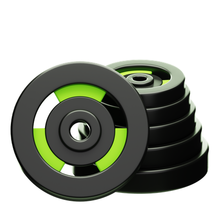Rubber Weight Plates  3D Icon