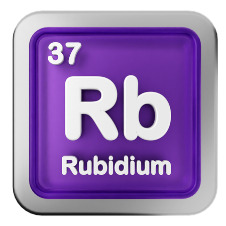 Tableau périodique du rubidium  3D Icon