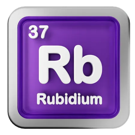 Tableau périodique du rubidium  3D Icon