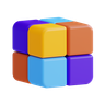 3d rubik puzzle logo