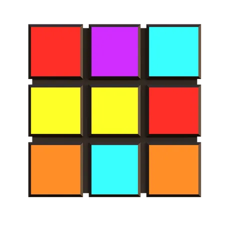 Rubik 3 D Icon Suitable For Toy And Kids Design 3D Icon