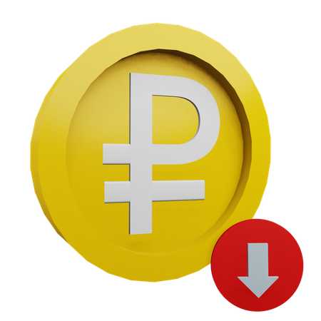 Ruble  3D Icon