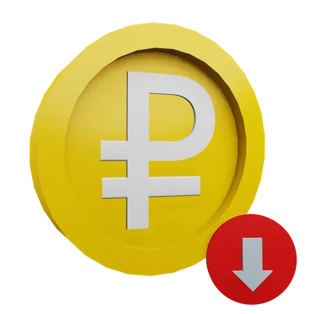 Ruble  3D Icon