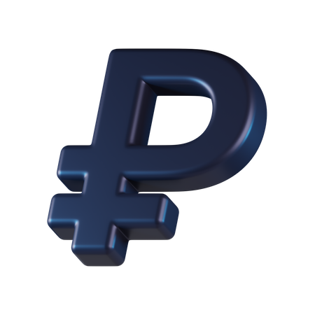 Ruble  3D Icon