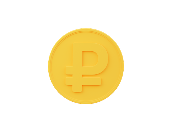 Ruble Coin 3D Icon