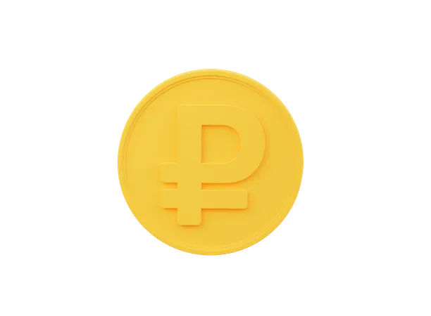 Ruble Coin 3D Icon