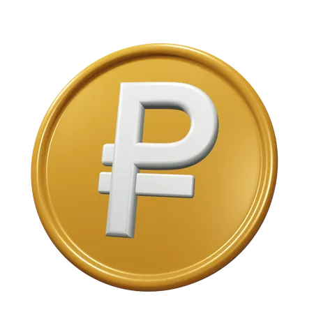 3 D Ruble Gold Coin Icon 3D Icon