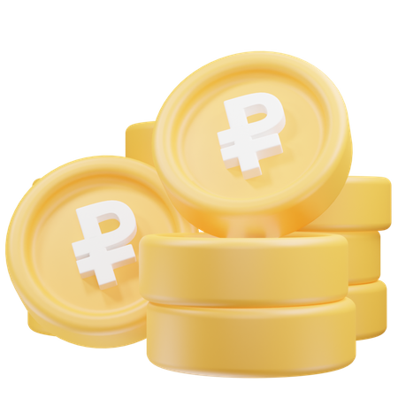 Ruble Coins  3D Icon