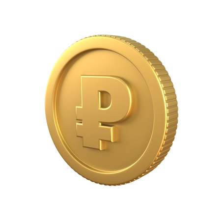 Ruble Gold Coin  3D Icon