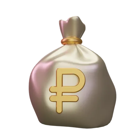 Ruble Money Sack  3D Icon