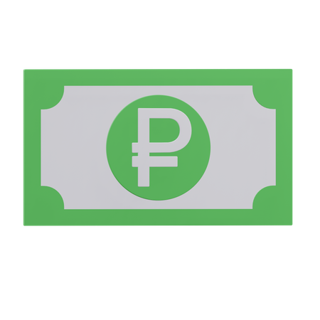 Ruble Note  3D Icon