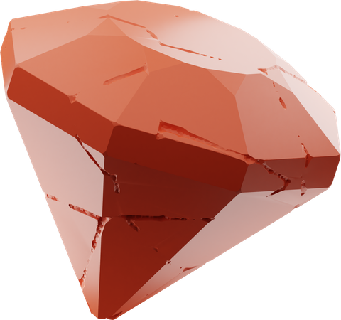 Ruby Diamond 3D Illustration