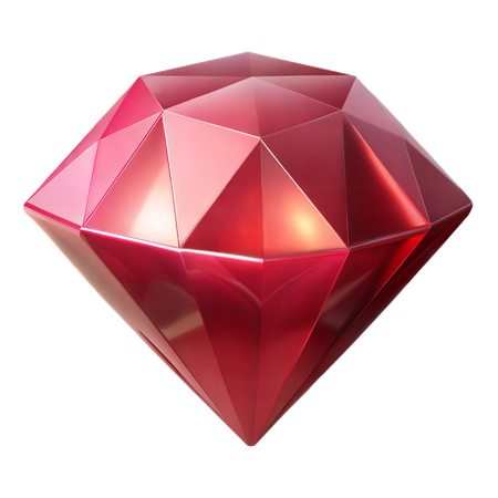 Ruby Gemstone  3D Icon