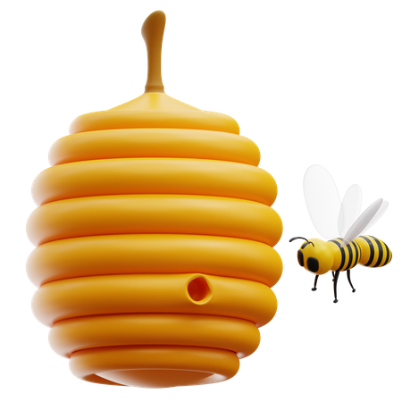 Ruche d'abeilles  3D Illustration