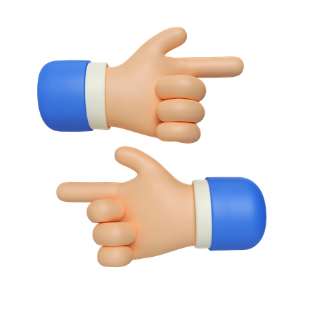 Geste mit dem Zeigefinger und dem Rückhandgriff  3D Illustration