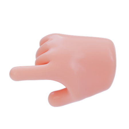 Rückhand Zeigefinger zeigend linke Hand Geste  3D Icon