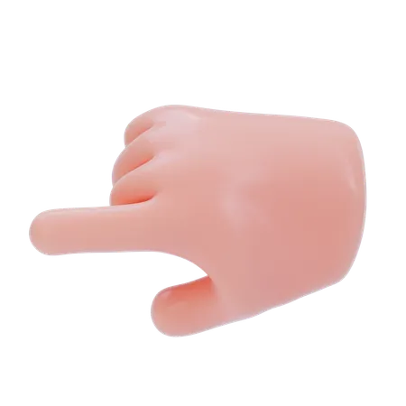 Rückhand Zeigefinger zeigend linke Hand Geste  3D Icon