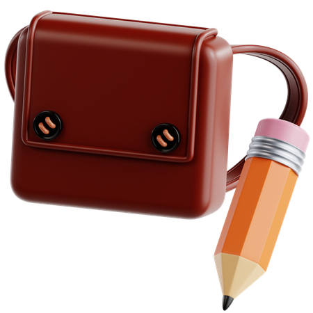 Rucksack mit Bleistiften  3D Icon