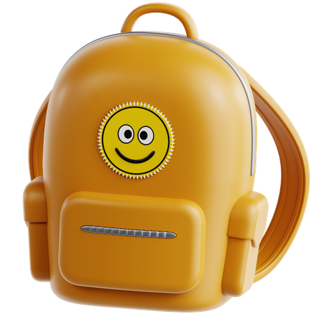 Rucksack mit Emoji-Patch  3D Icon