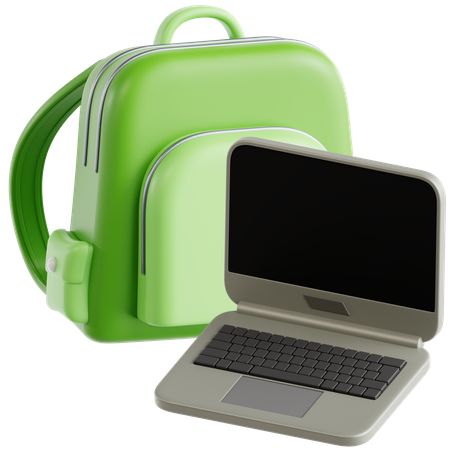 Rucksack mit Notizbuch  3D Icon