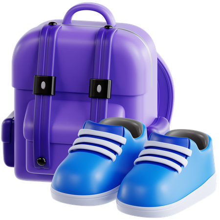 Rucksack mit Schuhen  3D Icon