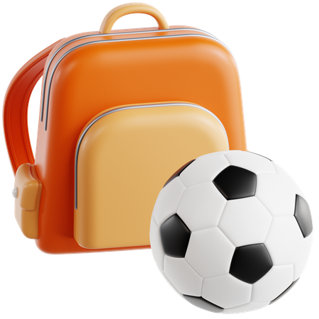 Rucksack mit Sportball  3D Icon