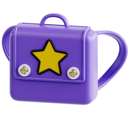 Rucksack mit Sternen-Patch  3D Icon