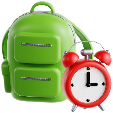 Rucksack mit Wecker  3D Icon