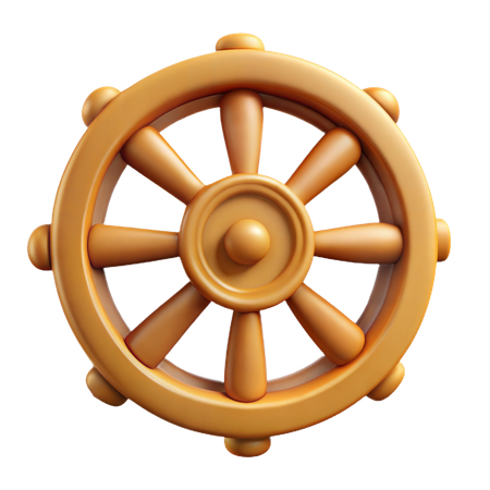 Rueda del dharma  3D Icon