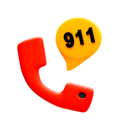 911 anrufen  3D Illustration