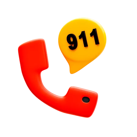 911 anrufen  3D Illustration
