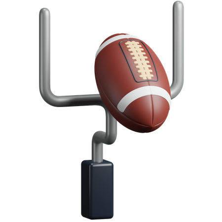 Rugby Ball + Goal Post  3D Icon