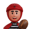 rugby player 3d illustration