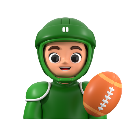 Rugby Player Avatar  3D Icon