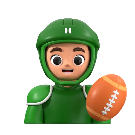 Rugby Player Avatar  3D Icon