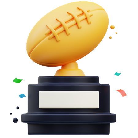 Rugby Trophy 3D Icon