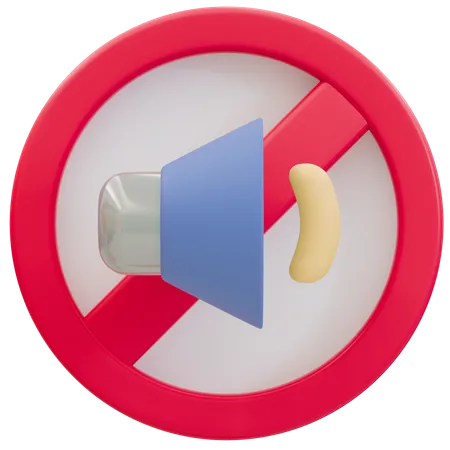 Verbotsschild „Ruhezone“  3D Icon