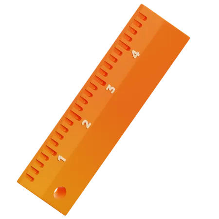 Straight Measuring Ruler 3 D Illustration Ruler Measure Length Scale Education Creative Idea Sign Wooden Student Stationery 3D Icon