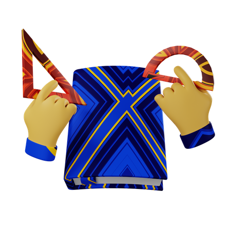 Ruler And Books  3D Icon