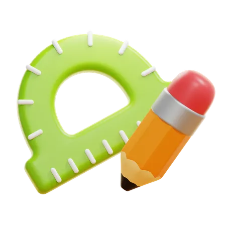 RULER AND PENCIL  3D Icon
